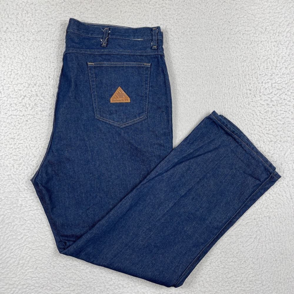 Bulwark FR Jeans Mens 46x33 Blue Flame Resistant Heavy Duty Workwear PEJ2DD5